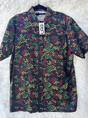 Nueva camisa estampada negra LRG para hombre talla mediana Foto 1 de 4