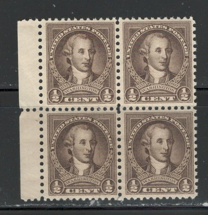 #704 1932 1/2-cent  block of 4 Washington Bicentennial MNH - Image 1 of 1