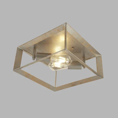Plafoniera Contemporanea Heaton Ferro Argento Oro 2 Luci E27 - Immagine 1 di 4