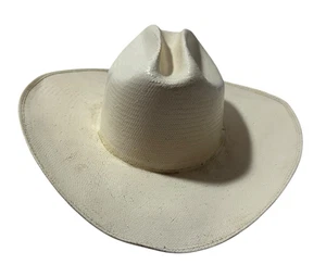 CAPPELLO COWBOY RESISTOL WESTERN AUTOCONFORME 7 1/8 PAGLIA 100X Made in Texas USA - Foto 1 di 15