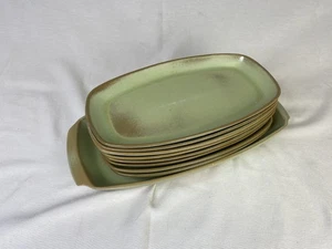 Vintage Frankoma Keramik Prärie Grün Platte 9er Set - Bild 1 von 6