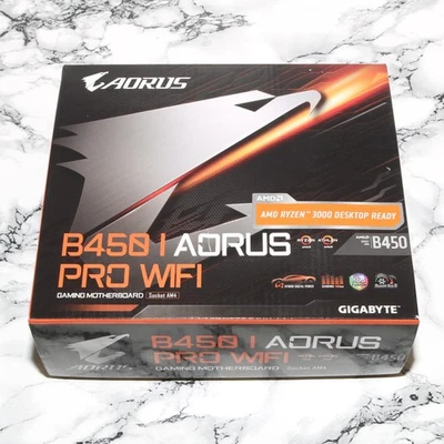 NEW - GIGABYTE B450 I AORUS PRO WIFI AMD AM4 DDR4 Mini-ITX Gaming Motherboard - Image 1 of 4