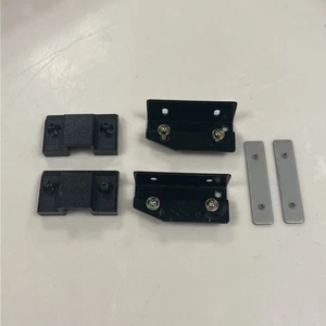 2x OEM Technics SL-1200 MK2 Dust Cover Hinge Mounts w/ inserts, Plates & Screws - Picture 1 of 5