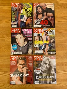 Lot of 6 Spin Magazine 2000 Oct 2001 April May July Sept Kurt Cobain Sugar Ray - Picture 1 of 16