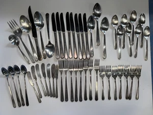 Vintage 1937 Oneida Karneval Silberbesteck 56 Teile Sim Geo Rogers Discontinue Silverplate - Bild 1 von 9
