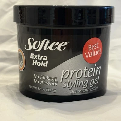Softee Extra Hold Protein Styling Gel, No Flaking No Alcohol 32oz. Jar New - Image 1 of 4