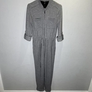 White House Black Market weicher Jumpsuit mit Reißverschluss vorne grau Einteiler Größe 2   - Bild 1 von 8