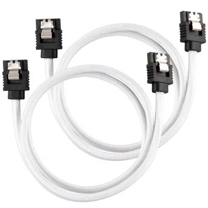 10x Corsair Premium Sleeved SATA-Kabel 60cm - weiß - Bild 1 von 3