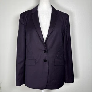 Blazer para mujer Boss Hugo Boss Jesulea1 púrpura a cuadros talla 6 100 % lana virgen - Imagen 1 de 14
