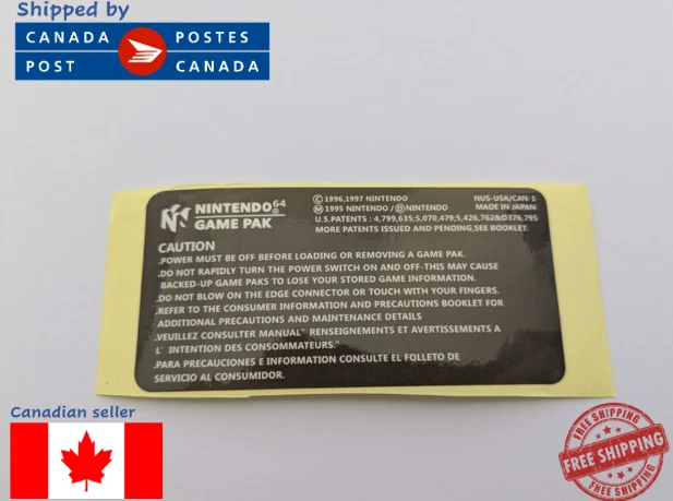 Replacement Rear Back Cartridge label for Nintendo 64 N64 - Image 1 of 1