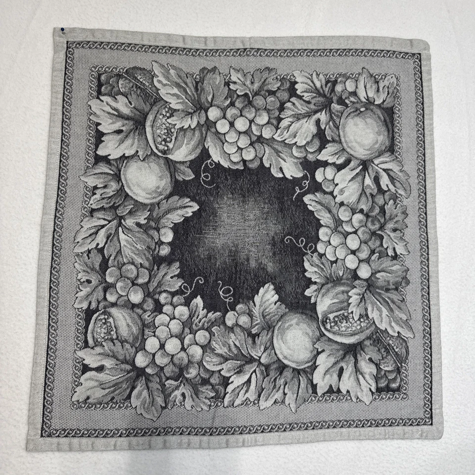 Williams Sonoma Jacquard FRUTTA Guardanapos Conjunto de 3 Algodão Cinza Feito na Itália Excelente Estado Usado - Imagem 1 de 4