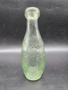 Antique aqua Glass Skittle Bottle Steward And Patteson Norwich And Swaffham - Picture 1 of 8
