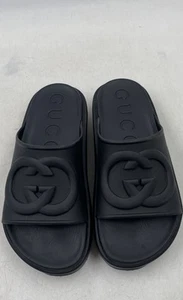 Gucci Womens Black Open Toe Slip-On Platform Slide Sandals Size 8 (est.) w/ COA - Picture 1 of 8