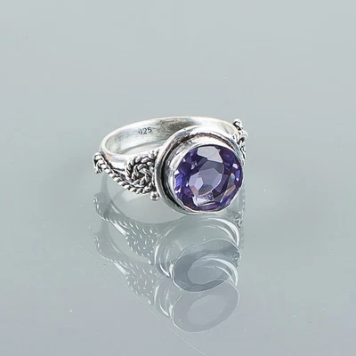 Blue Iolite Gemstone Handmade 925 Sterling Silver Design Jewelry Ring Gift - Image 1 of 4