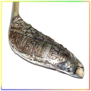 Judaica Rosch Haschana versilbert 16" Widder Schofar - Bild 1 von 1