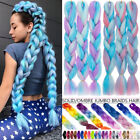 24in Braiding Ombre Rainbow Jumbo Braids Hair Extensions Synthetic Tinsel DIY UK