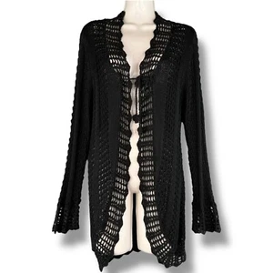 Y2K Whimsygoth Romantic Crochet Knit Long Sleeve Cardigan Wide Sleeve Size S/M - Picture 1 of 6