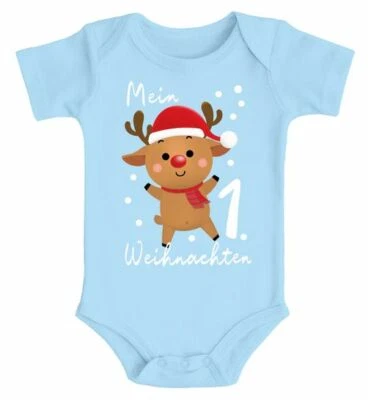 MOONWORKS Baby Body Mein 1. Weihnachten Rentier Grinch Lustig Weihnachtsoutfit Spruch