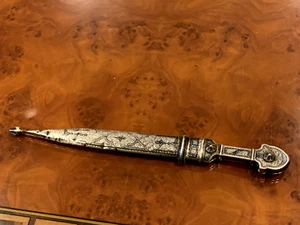 Russian silver 84 antique niello 15.75"L Dagger Caucasian Kindjal knife ottoman - Picture 1 of 21
