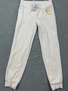 Juicy Couture Girls Large Velour Pants Pink Sweatpants Pull On Size 7 - Picture 1 of 9