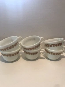 Lot of 6 Vintage Pyrex Spice Of Life Milk Glass Coffee Cups Mugs - Picture 1 of 3