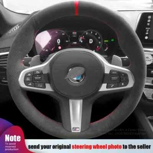 Alcantara Leather Steering Wheel Cover for BMW M Sport G20 G21 F40 F44 G22 G23 - Picture 1 of 17