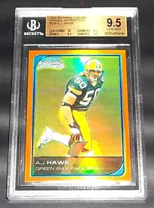 (#25/25) BGS 9.5 Rc AJ Hawk Rookie 2006 Bowman Cromo Arancione Rifrattore A.J. Falco - Foto 1 di 4