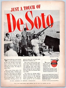 1943 DeSoto Div of Chrysler Plymouth WW2 Bofors Trimmed Original Print Ad - Picture 1 of 1