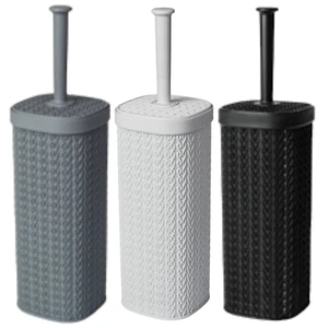 Blue Canyon Lace Design Toilet Brush And Holder Set Grey Black White - Picture 1 of 5