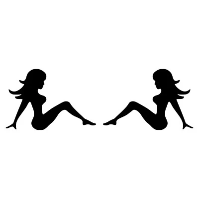 Par de decalques de vinil para meninas Mudflap | Silhueta de mulher caminhoneira | Adesivos cortados - Imagem 1 de 4