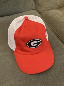 University Of Georgia UGA Bulldogs Hat Cap Lid Adjustable Red/White Trucker Mesh - Picture 1 of 6