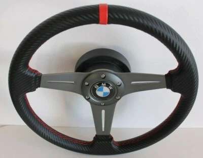 Steering Wheel Fits For BMW Carbon Look Leather  E38 E39 E46 Z3  Sport 1999-2003 - image 1 of 4