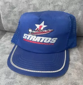 De colección. Stratos Barcos Pesca Ajustable Azul Snapback Sombrero Gorra Camionero HECHO EN EE. UU. - Imagen 1 de 4