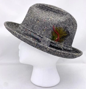 Vintage Dobbs Fifth Ave New York Fedora Hat Gray Size Small Harris Tweed - Picture 1 of 15