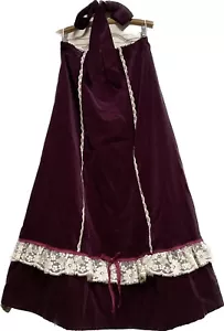 Vintage Victorian Plum Velvet/Ivory Lace Prairie/Dark Shadows Skirt -TUMBLEWEEDS - Picture 1 of 19