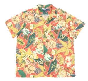 Vtg POLO RALPH LAUREN Caldwell Hawaiian Floral Aloha Shirt Men Pink 90s sz M 705 - Picture 1 of 5