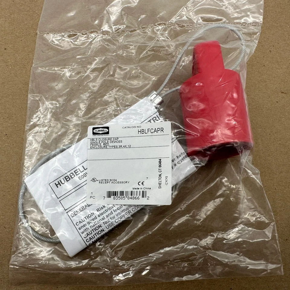 Hubbell Wiring Systems Hblfcapr Protective Cap for Single Pole Female Devices Red