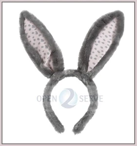 Fluffy Bunny Rabbit Ears Headband - Fancy Dress | Party | Easter - 1 Pair - Picture 1 of 2