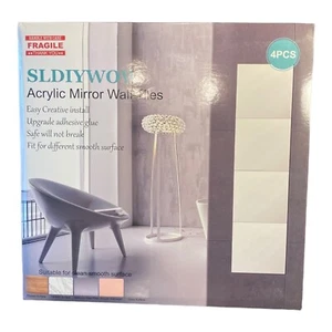 2pack Adhesive Flexible Mirror Plastic Sheet Acrylic Tiles for Wall Decor 11.5in - Picture 1 of 2