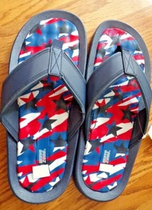 Chanclas/zapatos de playa patrióticos rojos, blancos y azules ~ tallas para hombre ~ nuevos con etiquetas - Imagen 1 de 2