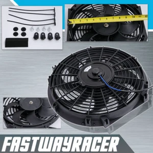 Universal 12'' Electric Cooling Radiator Fan 1250CFM 7 AMP 12V 80W Black S Blade - Foto 1 di 1
