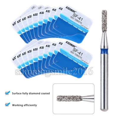 AZDENT Bola de diamante dental de dos capas redonda SF-41 para pieza de mano de alta velocidad