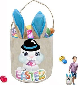 Easter Basket for Kids, Cute Easter Bucket Stuffers Bags with Bunny Ears for Eas - Picture 1 of 12