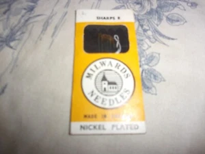Vtg. Milwards Brand Nickel Sewing Needles Pack - Picture 1 of 6