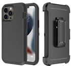 Black Defender Case for iPhone 12 / 12 MINI/ 12 Pro/ 12 Pro Max / With Belt Clip