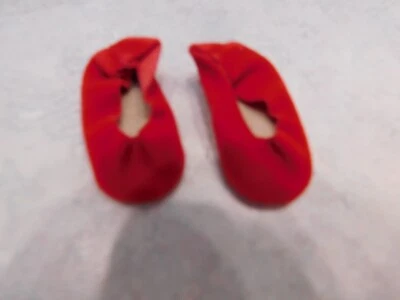 New! RED Velvet suede slip-on shoes for 12 inch doll SHOES premier measure 1.65" - Image 1 of 4