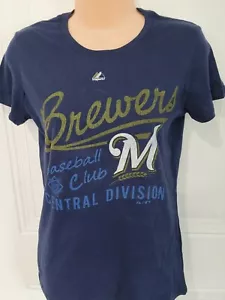 NWOT MLB Women's Milwaukee Brewers T Shirt from Majestic -Size Small - Picture 1 of 4