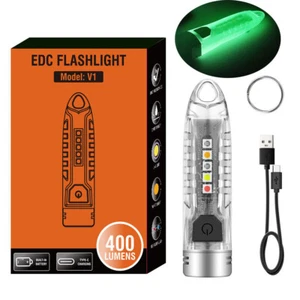 Mini Torch Flashlight LED Keychain Portable Pocket Light USB Rechargeable - Picture 1 of 11