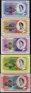 Set, Tortola Islands 5-10-20-50-100 Pounds, 2019 QEII Hybrid Polymer F - Picture 1 of 6
