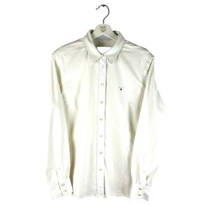 GANT Womens Shirt White UK 18 Button Up Embroidered Slim Fit Long Sleeve Stretch - Picture 1 of 21